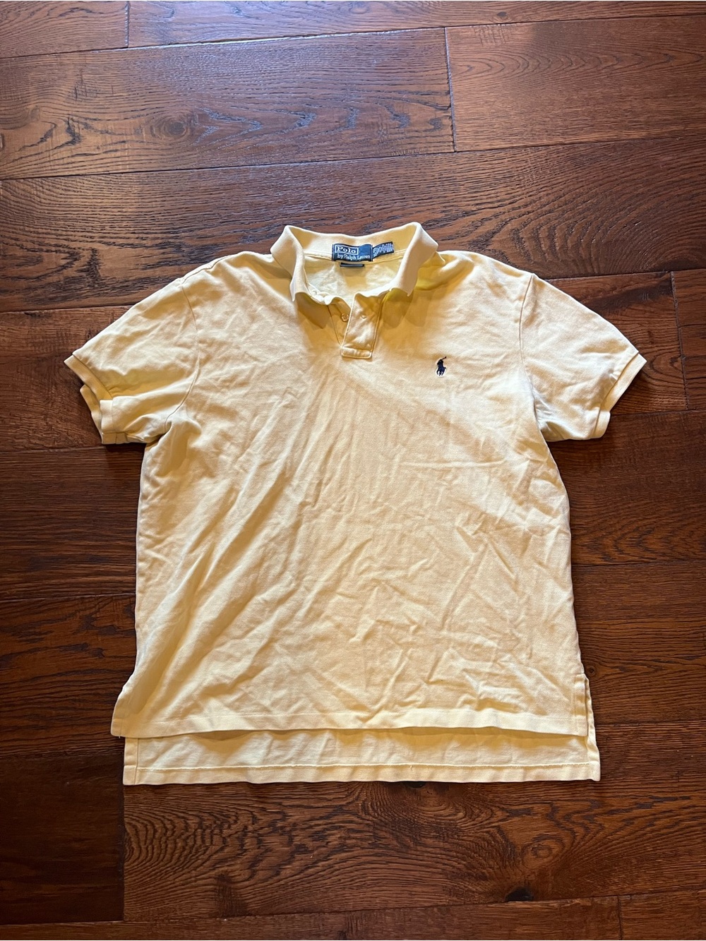VTG Polo Ralph Lauren Shirt Mens XL Yellow Classic Mesh Pique Short Sleeve
